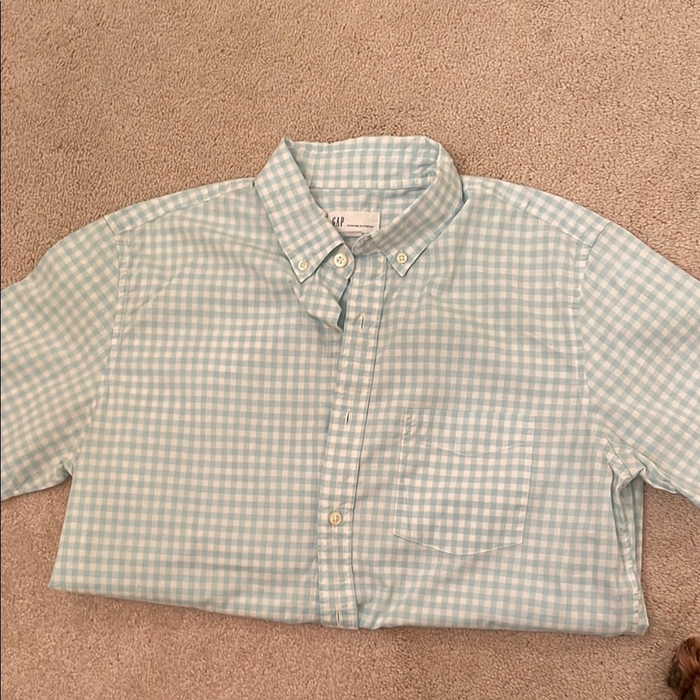 Gap Blue Gingham Button-Down Shirt